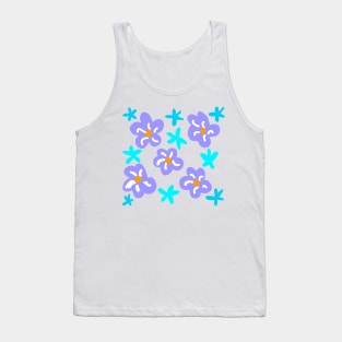 Purple blue flower abstract art Tank Top